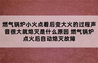 燃气锅炉小火点着后变大火的过程声音很大就熄灭是什么原因 燃气锅炉点火后自动熄灭故障